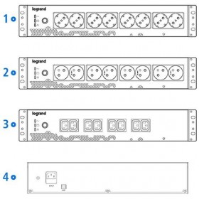 UPS Legrand Keor PDU monofazat, 800VA/480W, IN 1xIEC 10A OUT 8x Schuko, technologie off-line, conexiune USB HID, capacitate bate