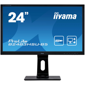 IIYAMA Monitor 24"  VA-panel, 1920x1080, 4ms, 15cm Height Adj. Stand, Pivot, 250cd/m², HDMI, DisplayPort, USB-HUB, Speakers (23,