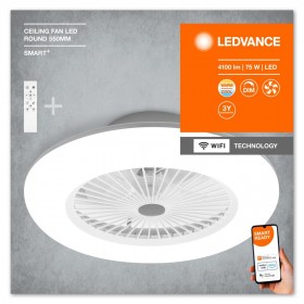 Plafoniera LED inteligenta cu ventilator Ledvance Smart+ WiFi CEILING FAN cu Telecomanda, 75W, 4100 lm, lumina alba (3000-6500K)