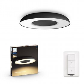 Plafoniera LED Philips Hue Still, Bluetooth, 27W (204W), 2400 lm, lumina alba (2200-6500K), IP20, 39.1cm, Negru, Intrerupator cu