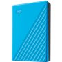 HDD Extern WD My Passport 4TB, 256-bit AES hardware encryption, Backup Software, Slim, USB 3.2 Gen 1 Type-A up to 5 Gb/s, Blue S