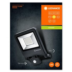 Proiector LED cu senzor de miscare si lumina Ledvance ENDURA FLOOD, 50W, 220-240V, 4500 lm, lumina calda (3000K), IP44/IK06, 267