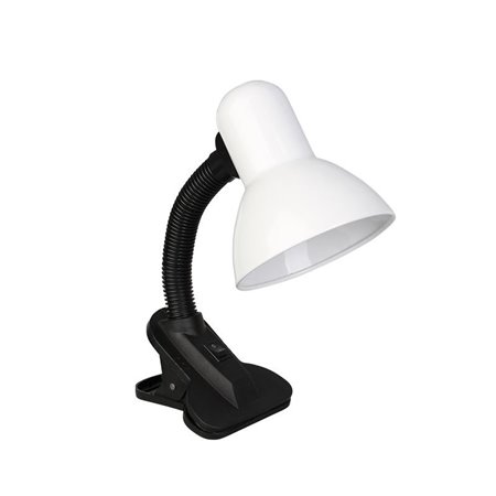 Lampa cu clips 2R Pinch White, 1xE27, max. 40W, Intrerupator, 30x14cm, plastic, Alb