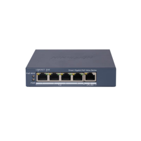 Switch PoE Hikvision DS-3E1505P-EI/M, 4 × Gigabit PoE port,1 × Gigabit RJ45 port, Total PoE Power Budget 45W, Support 802.1Q VLA