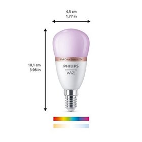 Bec LED RGB inteligent Philips Bulb P45, Wi-Fi, Bluetooth, E14, 4.9W (40W), 470 lm, lumina alba si color (2200-6500K)