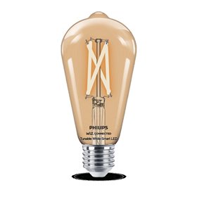 Bec LED inteligent vintage (decorativ) Philips Filament Bulb Clear ST64, Wi-Fi, Bluetooth, E27, 7W (60W), 806 lm, lumina alba (2