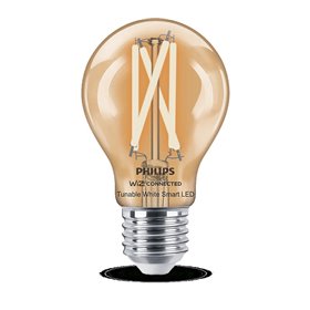 Bec LED inteligent vintage (decorativ) Philips Filament Bulb Clear A60, Wi-Fi, Bluetooth, E27, 7W (60W), 806 lm, lumina alba (27