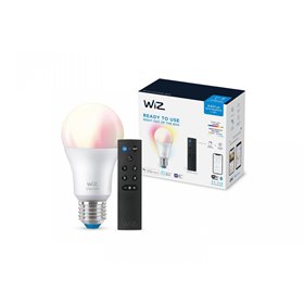 Pachet 1 Bec LED RGB inteligent WiZ Connected Colors A60, Wi-Fi, E27, 8W (60W), 806 lm, lumina alba si color (2200-6500K) + Tele