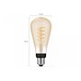 Bec LED inteligent vintage (decorativ) Philips Hue Filament Edison ST72, Bluetooth, E27, 7W (40W), 550 lm, lumina alba (2200-450