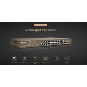 Switch Tenda TEG5328P-24-410W, 24 Port, 10/100/1000 Mbps