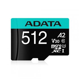 Card de Memorie MicroSD ADATA 512GB, Adaptor SD, Class 10