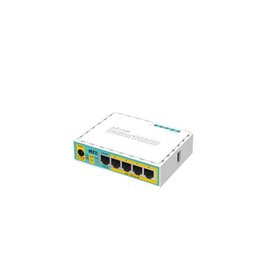 ROUTER MIKROTIK RB750UPR2, hEX PoE lite, 5xLAN Fast Ethernet (four withPoE out), USB, 64MB RAM, RouterOS L4,plastic case and PSU
