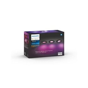 3 Spoturi LED RGB incastrate Philips Hue Centura, Bluetooth, GU10, 3x5.7W, 1050 lm, lumina alba si color (2000-6500K), IP20, 9cm