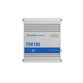 TELTONIKA INDUSTRIAL 5PORT Unmanaged POE+ Switch TSW100, Interfata: 5 x ETH ports, 10/100/1000 Mbps, supports auto MDI/MDIX cros