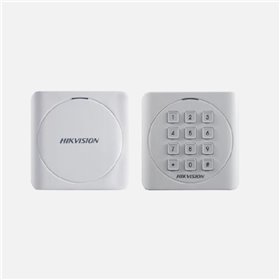 Cititor card Hikvision DS-K1801E, citeste carduri RFID EM 125Khz, distanta citire: 50mm, comunicare: Wiegand 26/34 protocol, ind