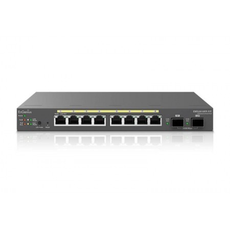 Switch EnGenius Managed / stand-alone Desktop 8-port GbE 130W cu 2 antene SFP