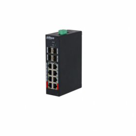 Dahua PoE Hardened Managed Desktop Layer 2 Switch, 12 Ports, 8x100M RJ-45 (PoE max 135W), 4xGbit SFP 1000 (Uplink)