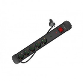 Prelungitor cu protectie la supratensiune SP1, 5m, 5 prize , negru