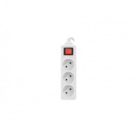 Prelungitor 1.5m, 3 prize , cu intrerupator, cablu din cupru de calitate superioara, alb