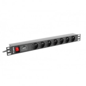 Unitate distributie alimentare PDU 19", 1U, 10A, 7 prize , negru, C14