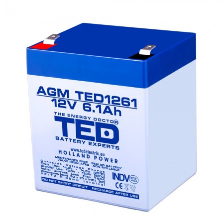 Baterii si acumulatori BATERIE AGM TED1261F2 12V 6.1Ah TED